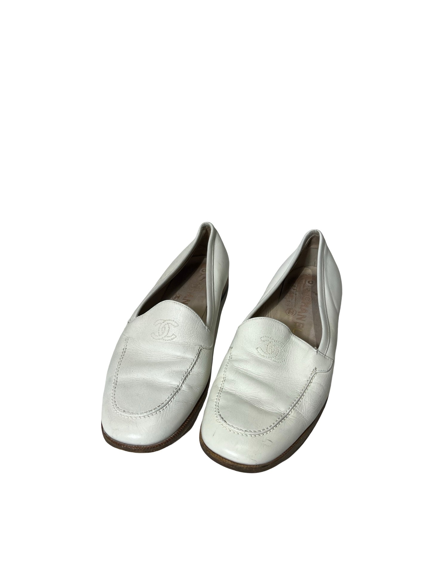 Vintage Chanel Loafer in White 37
