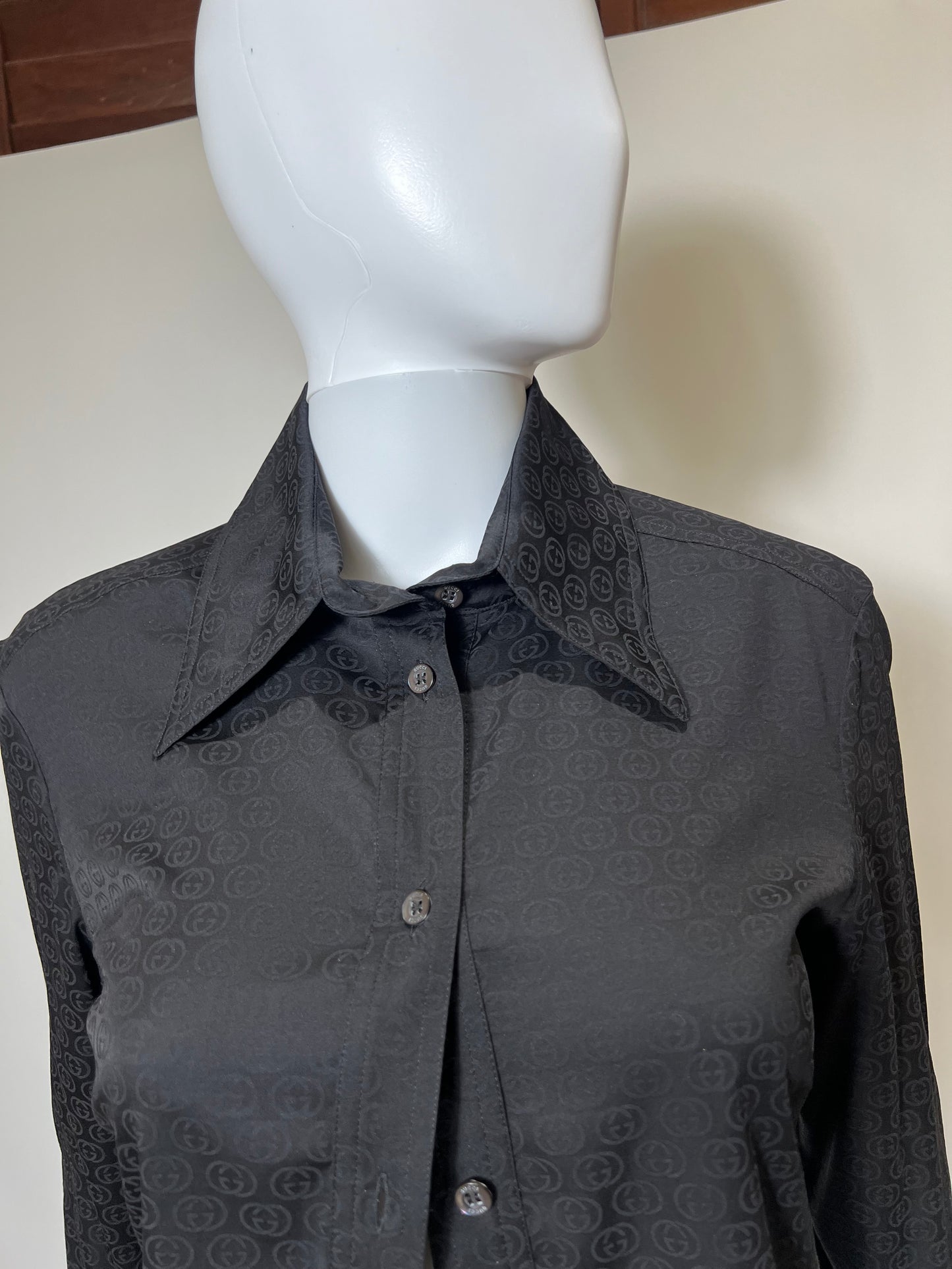 Vintage Gucci Monogram Silk Blouse