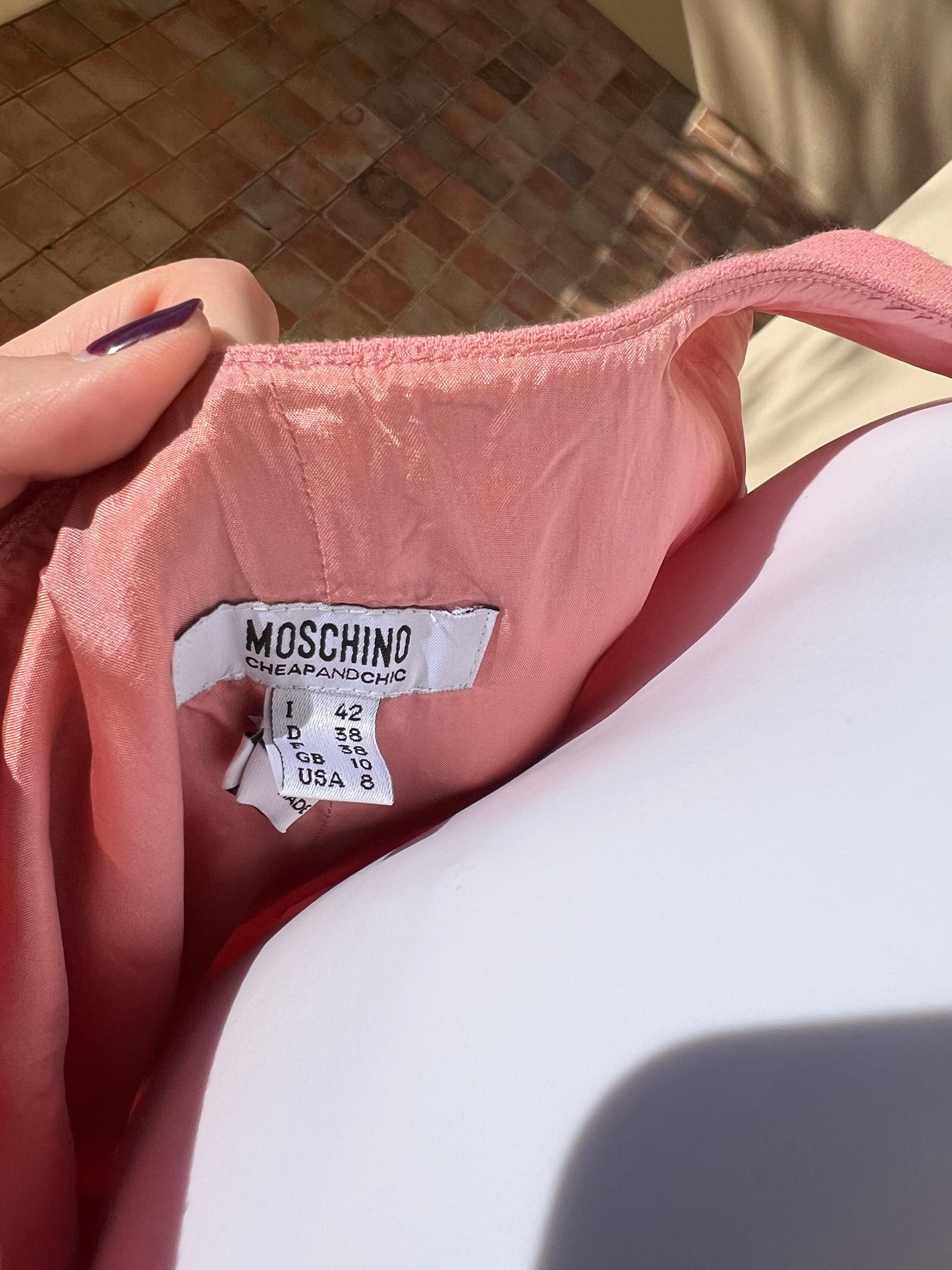 MOSCHINO: Pink Midi Dress