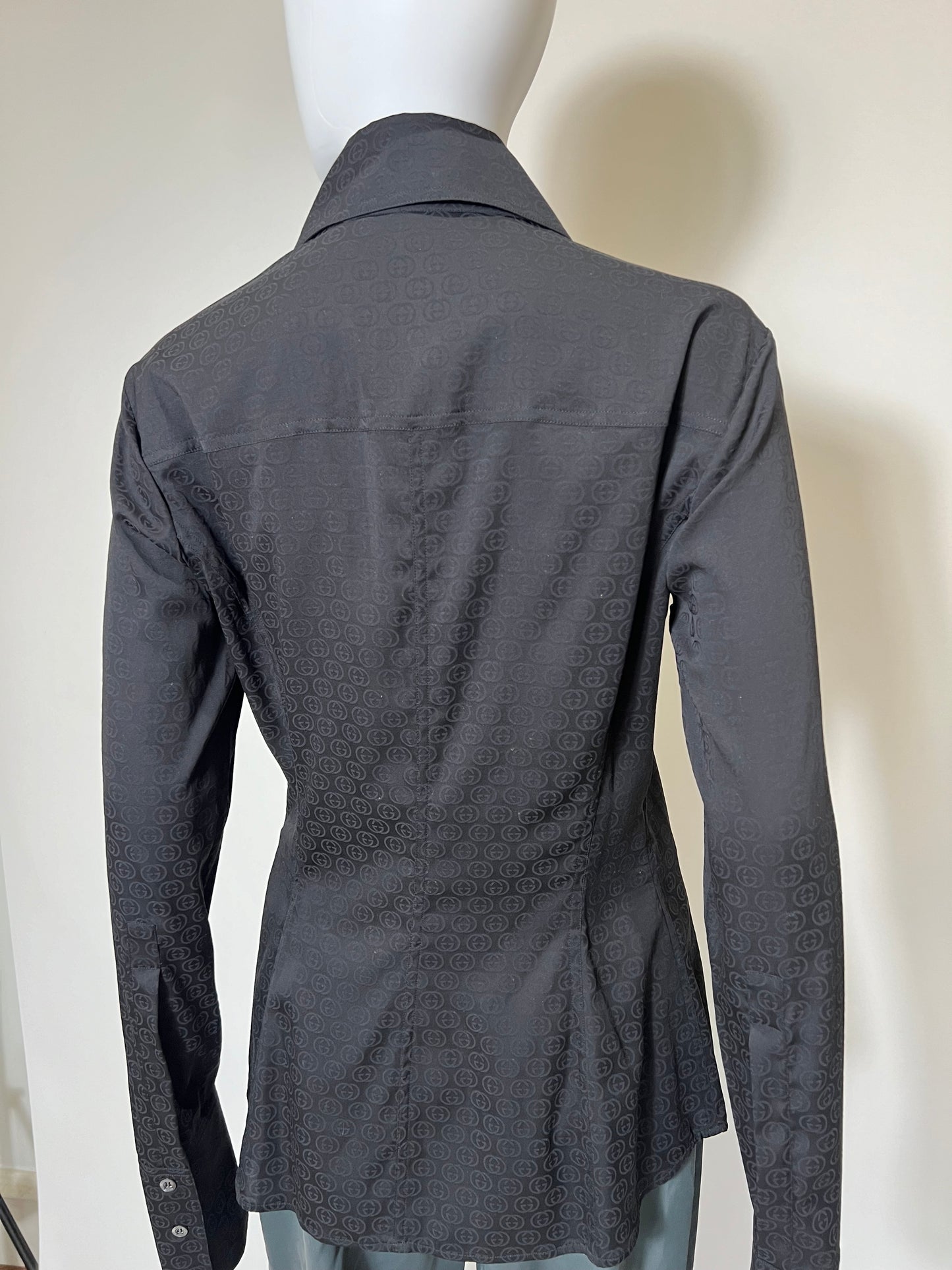 Vintage Gucci Monogram Silk Blouse
