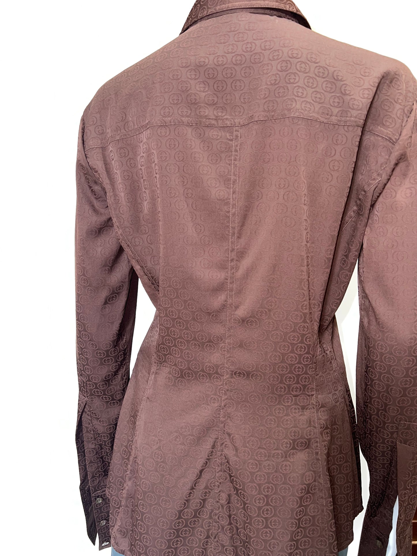 Vintage Gucci Monogram Silk Blouse