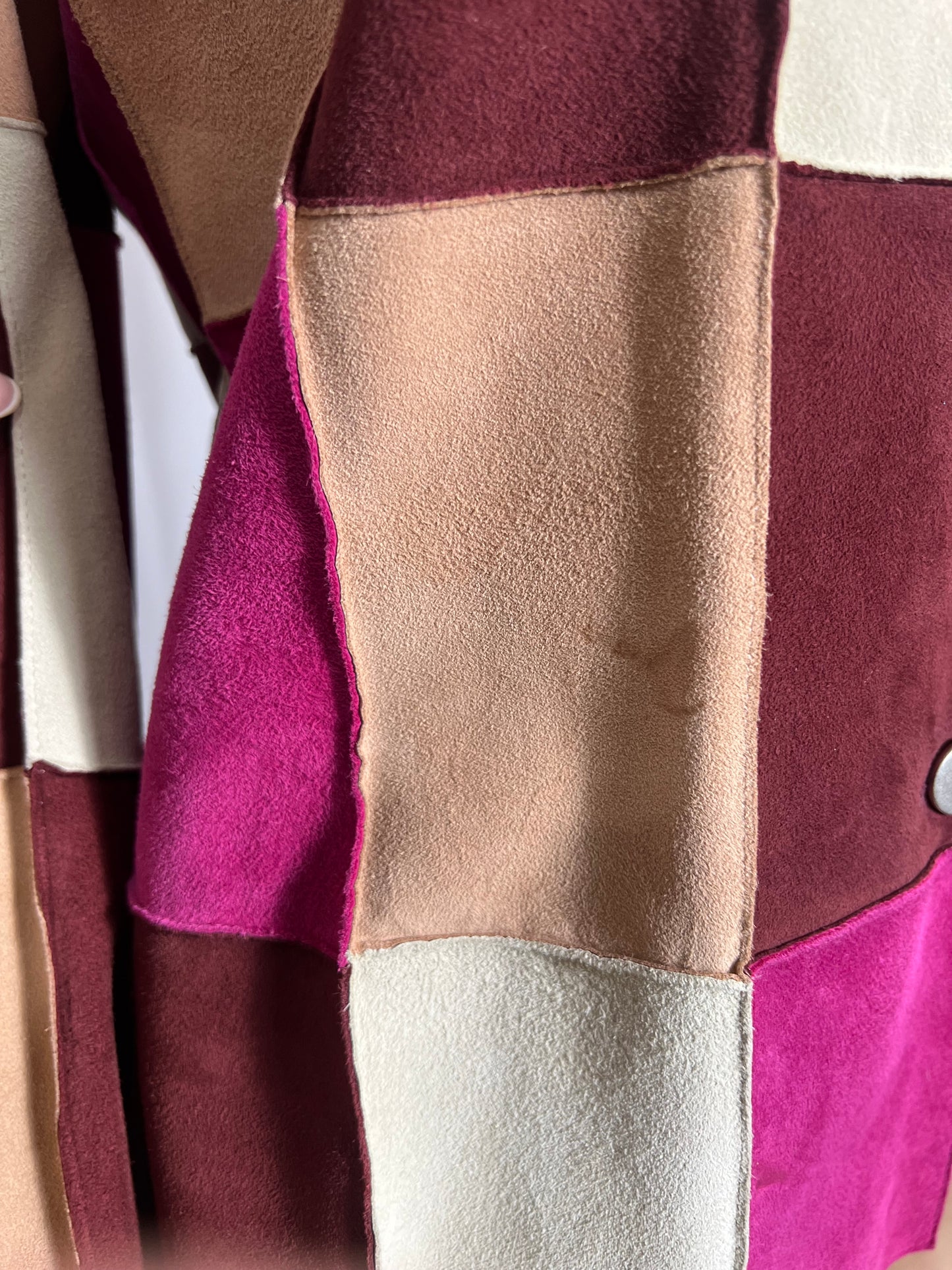 Vintage Chanel 2000 Patchwork Suede Jacket