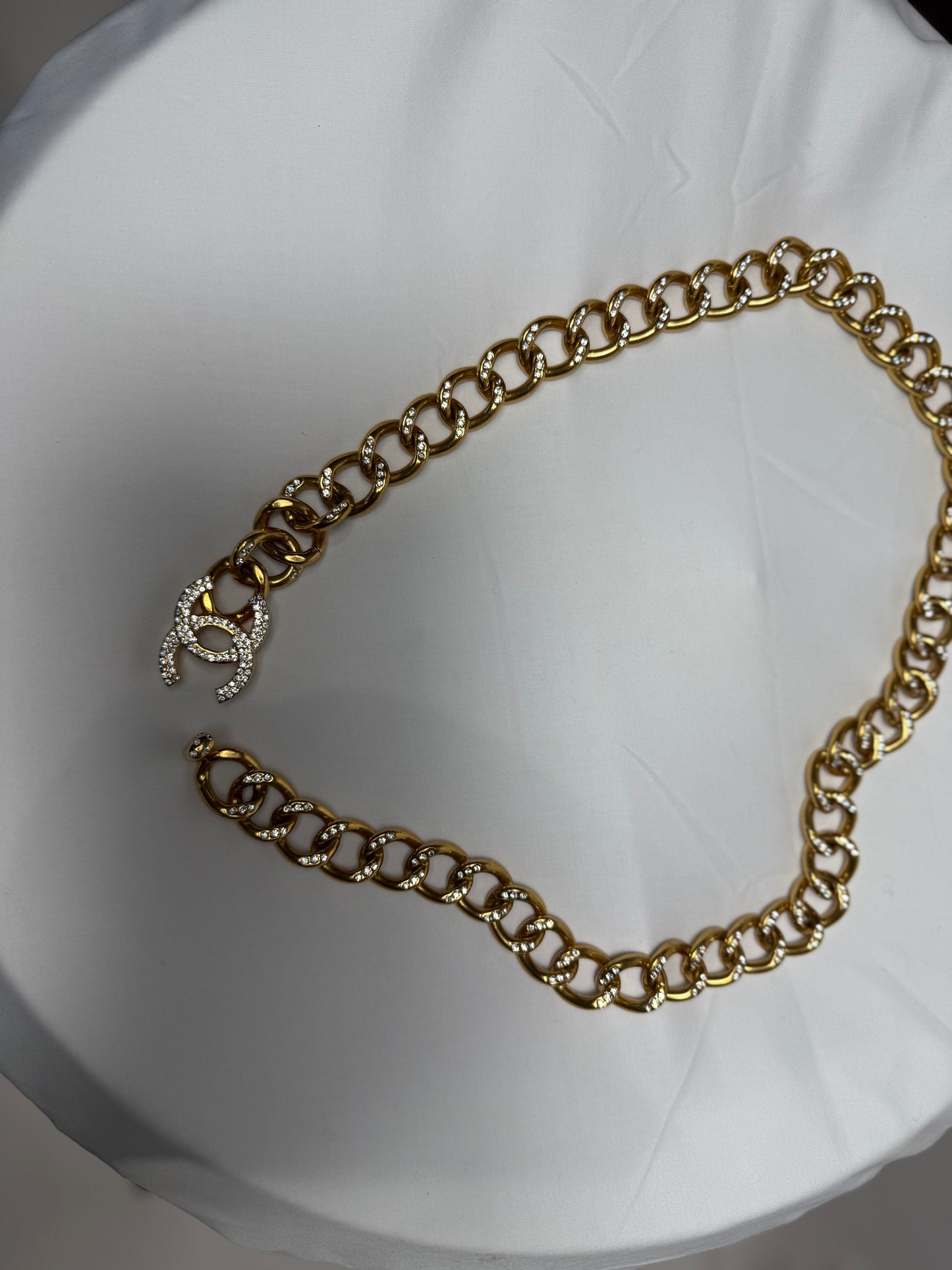 Vintage Chanel Chain Rhinestone Belt