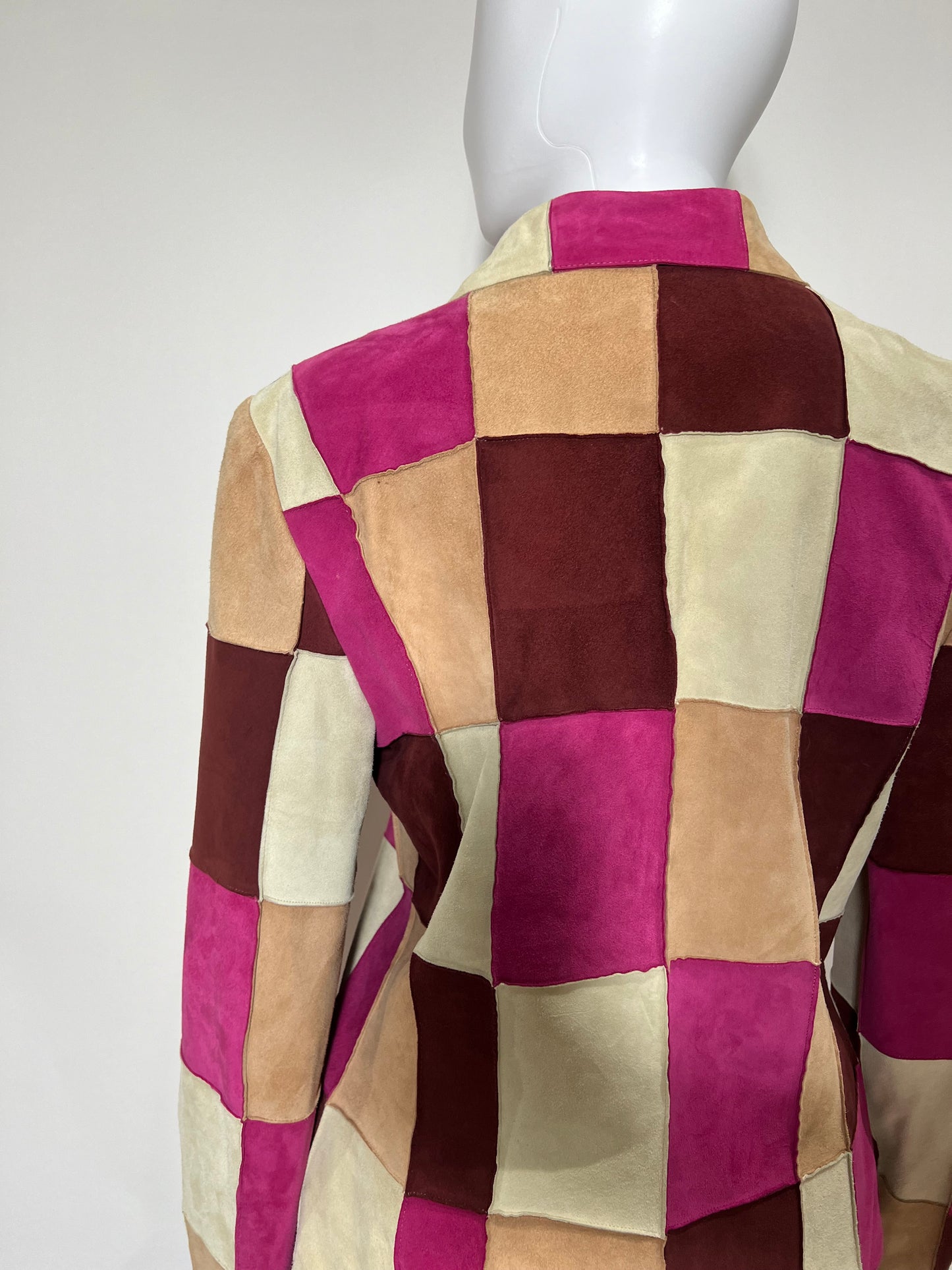 Vintage Chanel 2000 Patchwork Suede Jacket