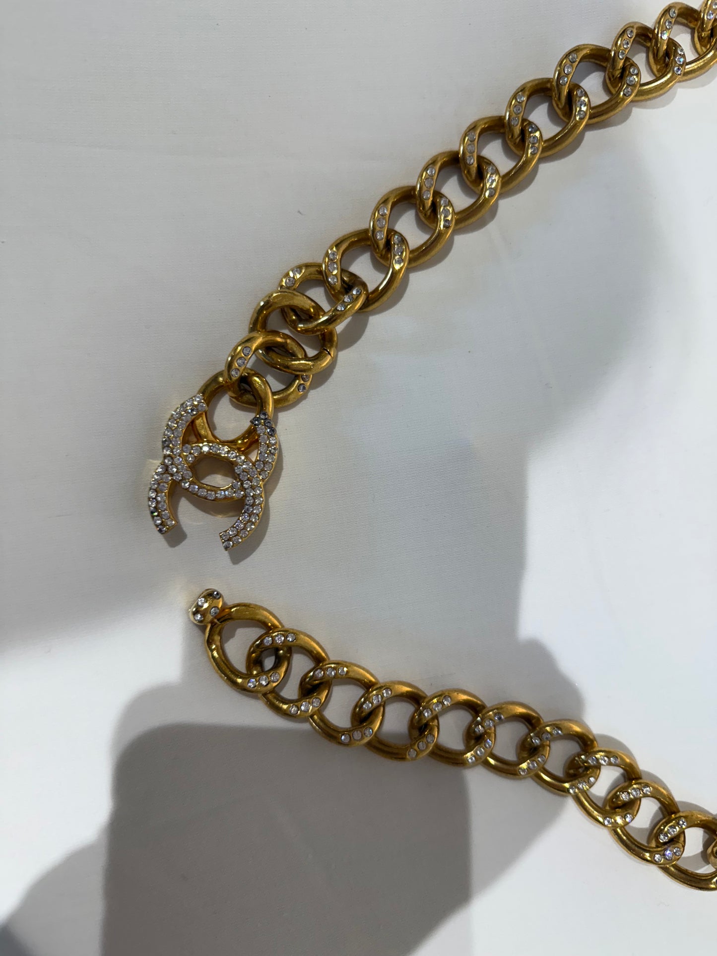 Vintage Chanel Chain Rhinestone Belt