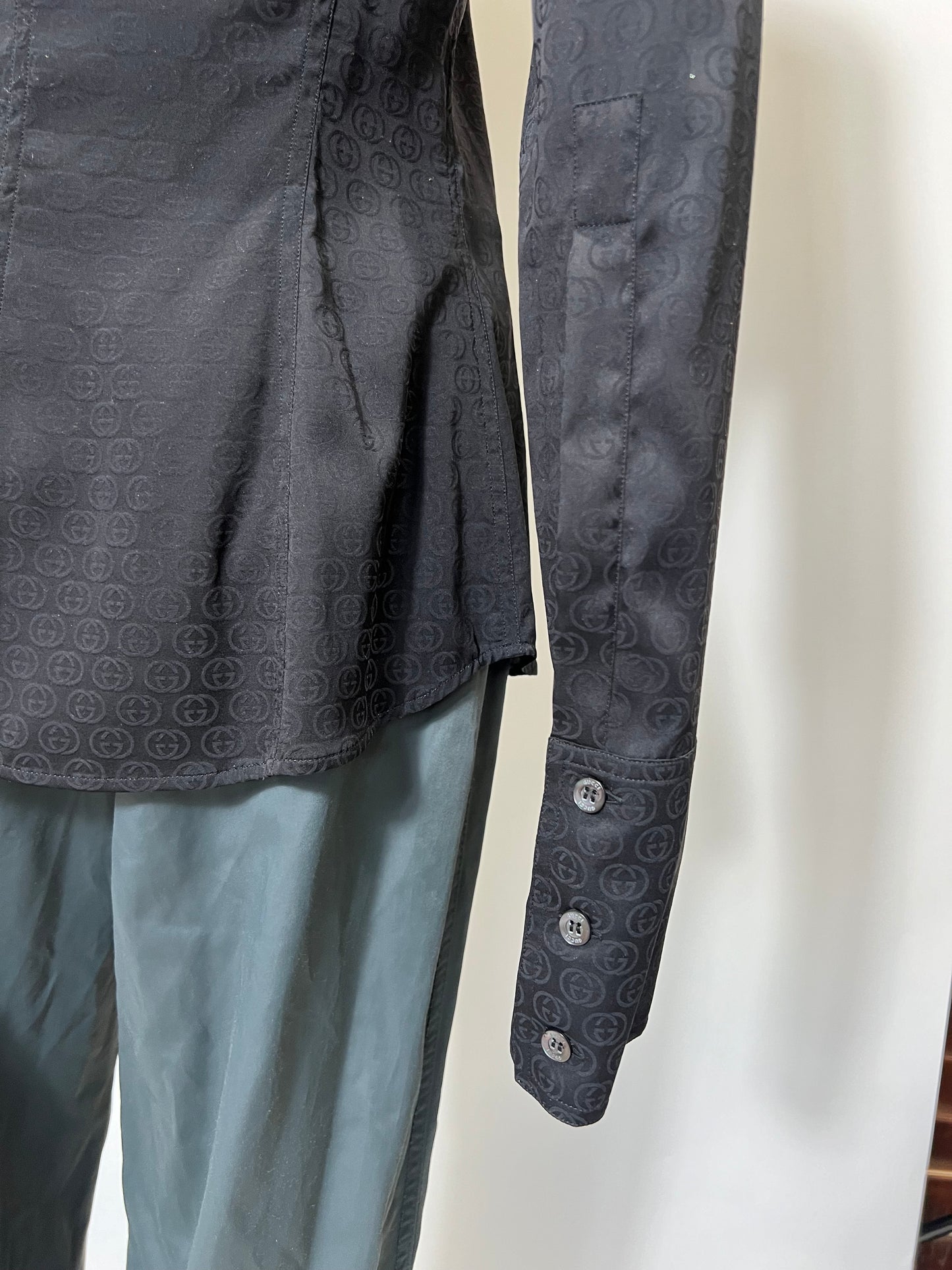 Vintage Gucci Monogram Silk Blouse