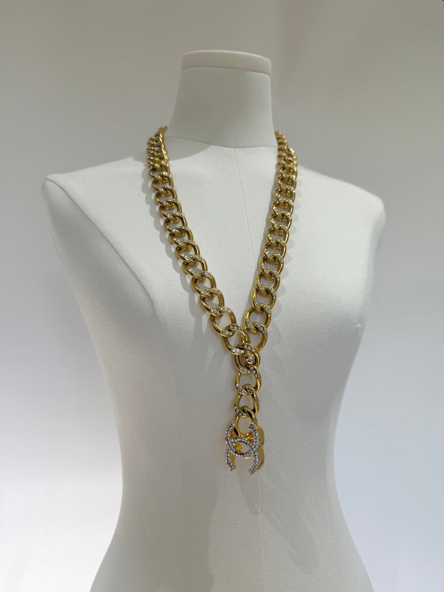 Vintage Chanel Chain Rhinestone Belt