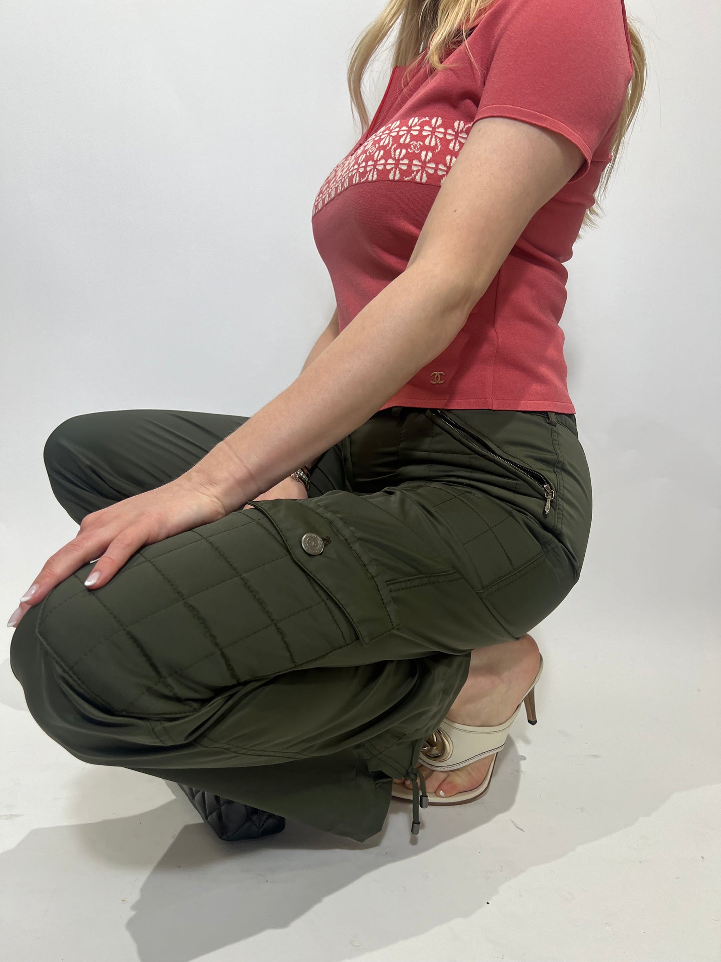Vintage Chanel Cargo Pant in Green