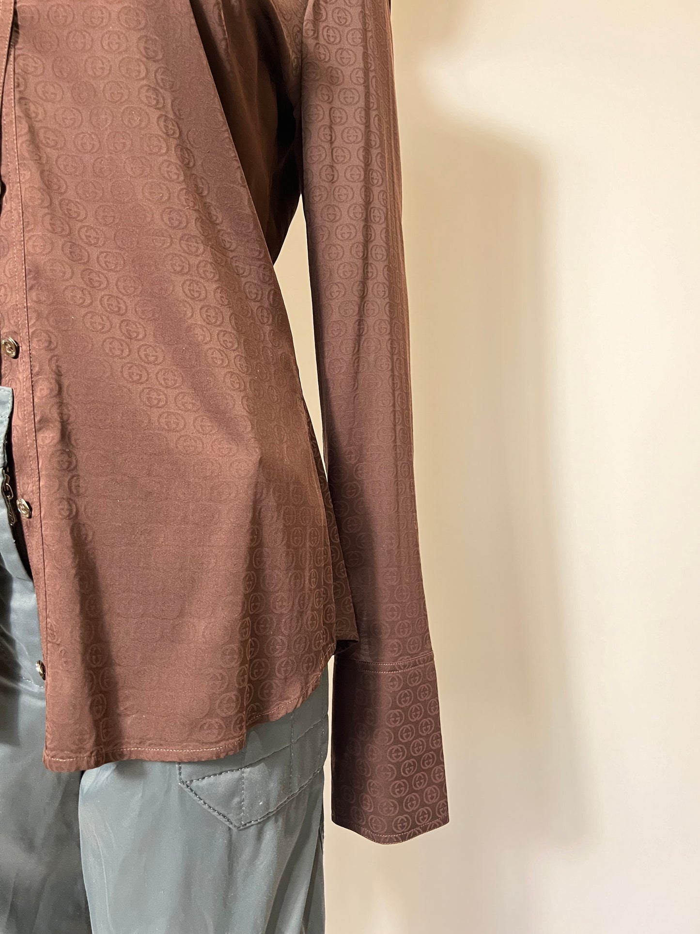 Vintage Gucci Monogram Silk Blouse