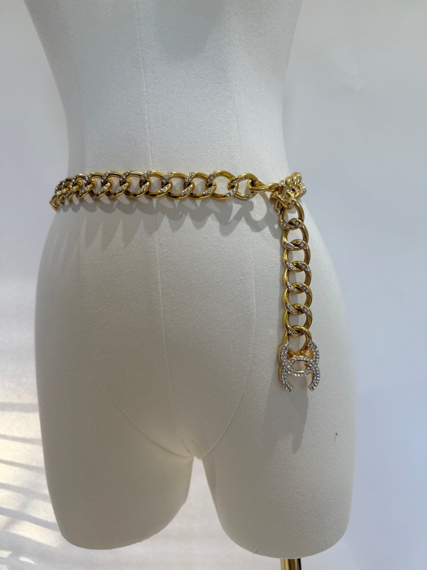Vintage Chanel Chain Rhinestone Belt
