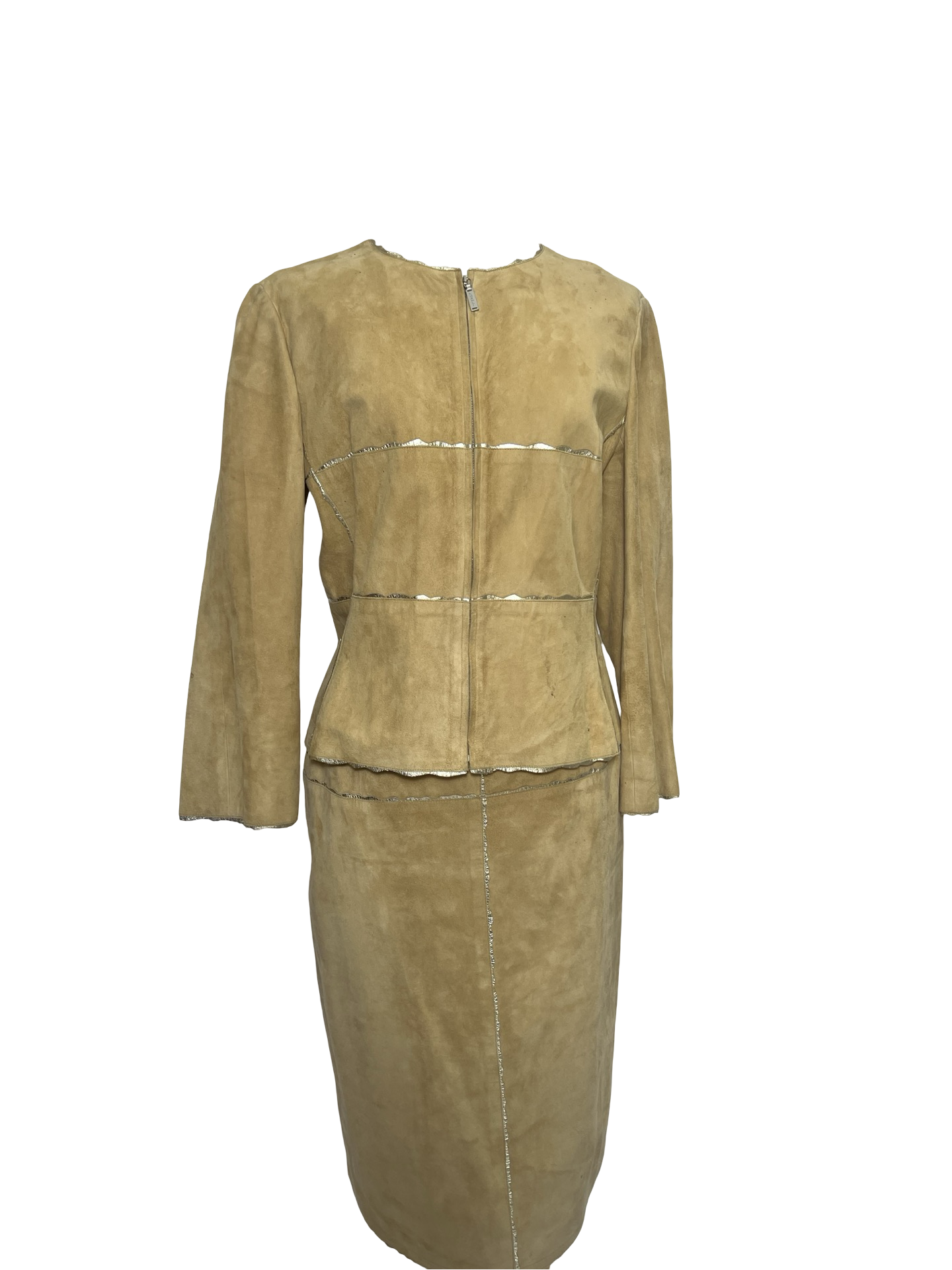 Vintage Chanel Suede Skirt and Jacket Set