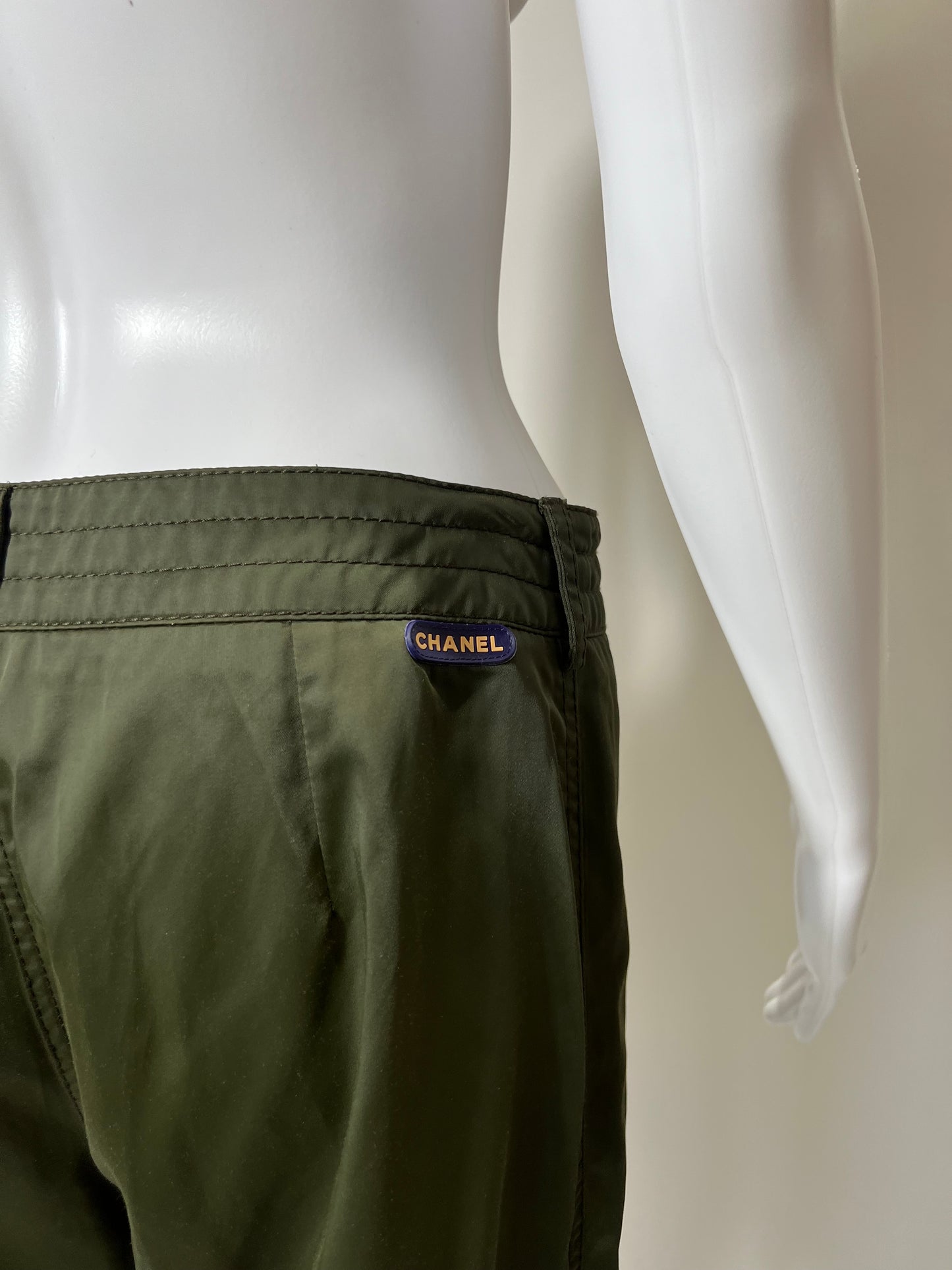 Vintage Chanel Cargo Pant in Green