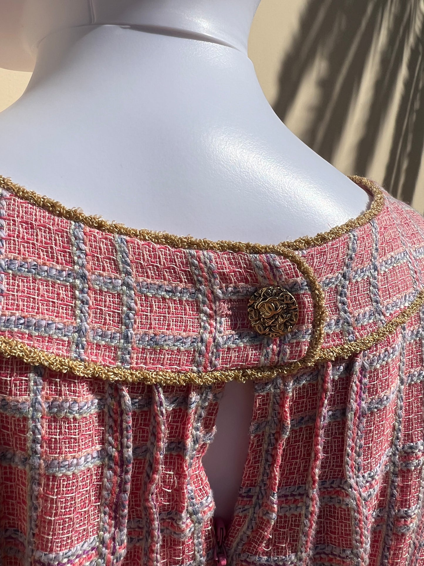 CHANEL: Pink Tweed Detail Dress