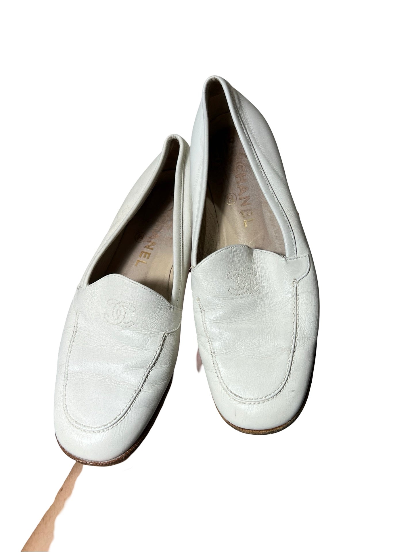 Vintage Chanel Loafer in White 37