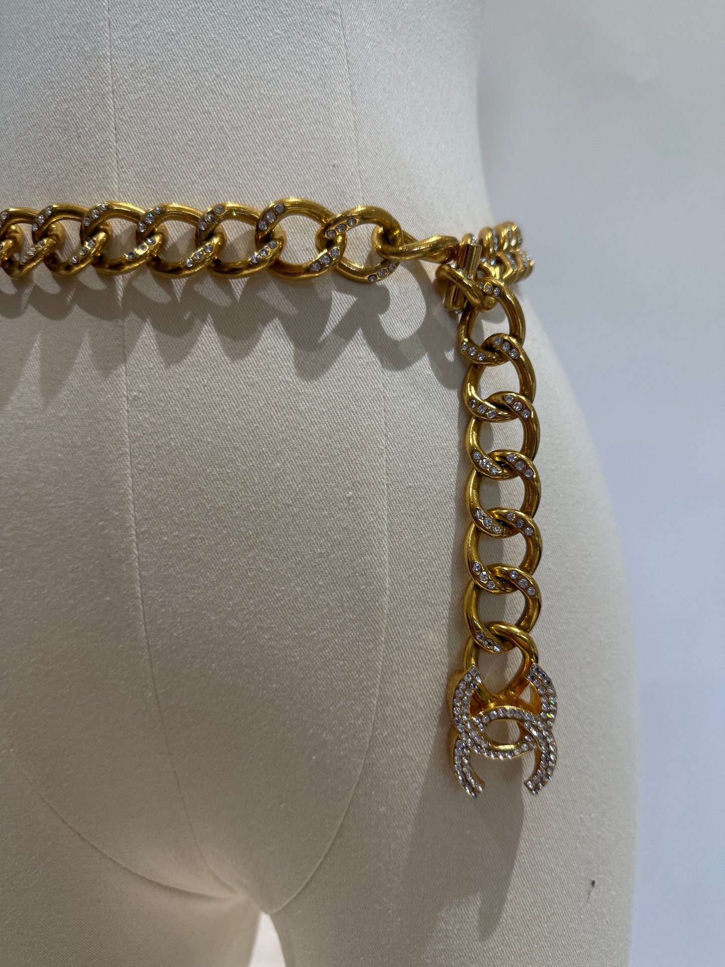 Vintage Chanel Chain Rhinestone Belt