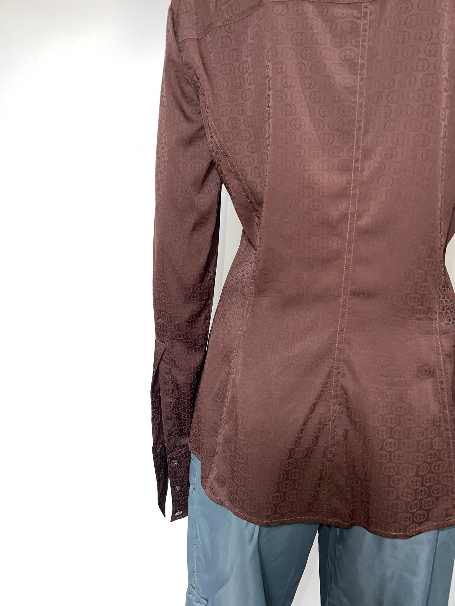 Vintage Gucci Monogram Silk Blouse