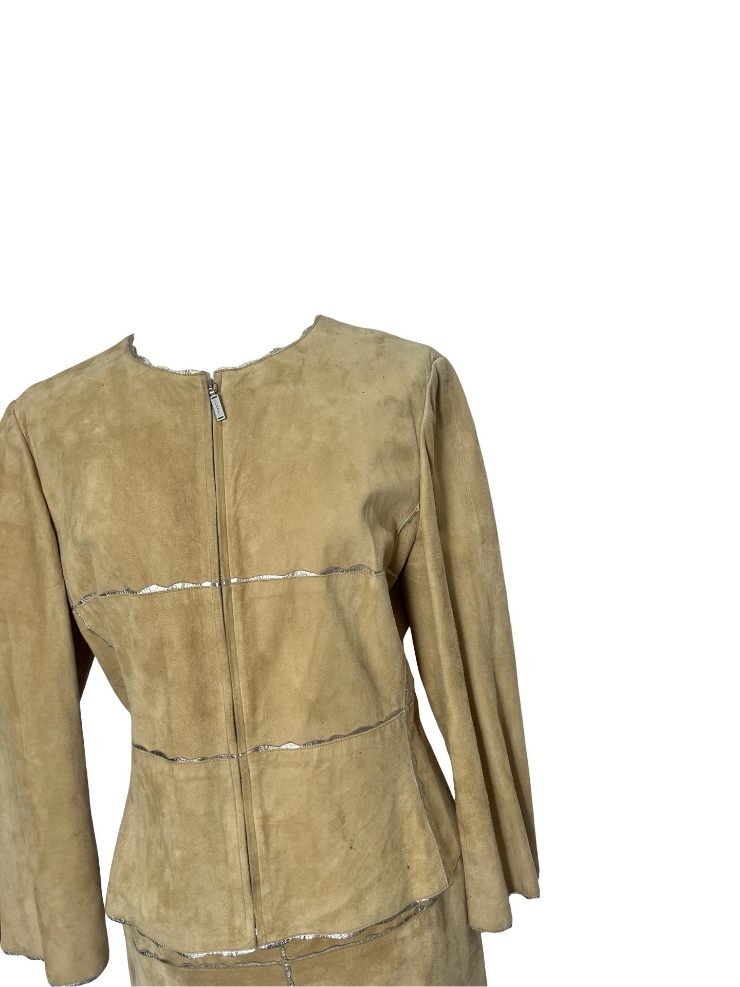 Vintage Chanel Suede Skirt and Jacket Set