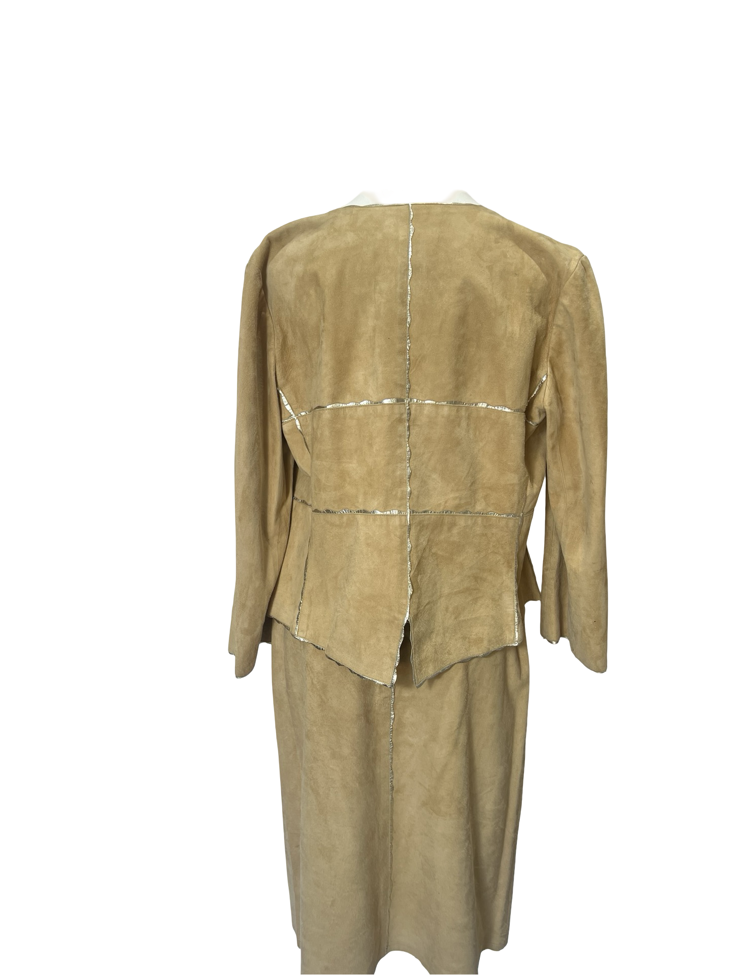 Vintage Chanel Suede Skirt and Jacket Set
