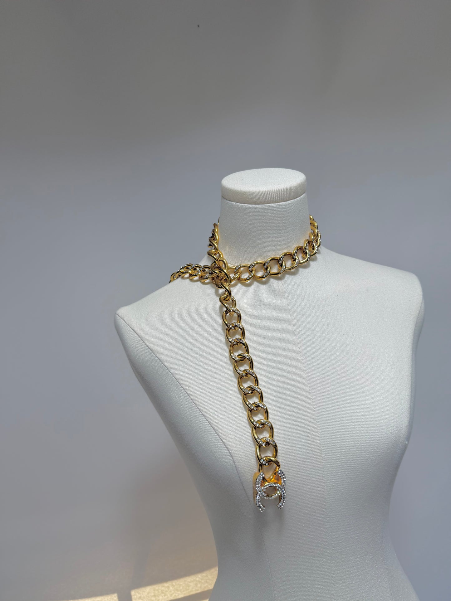 Vintage Chanel Chain Rhinestone Belt