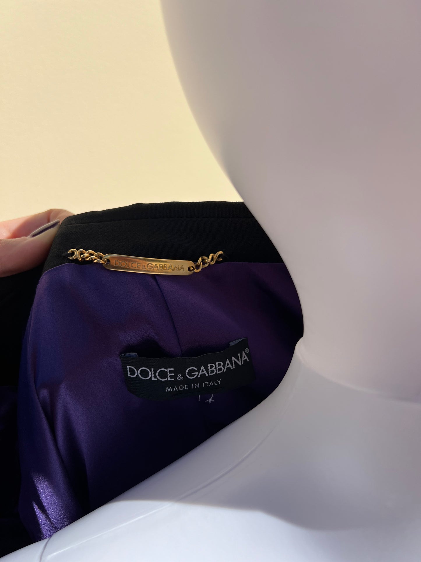 DOLCE AND GABBANA: Black Cropped Blazer