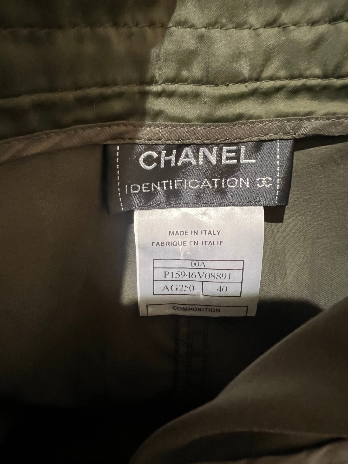 Vintage Chanel Cargo Pant in Green