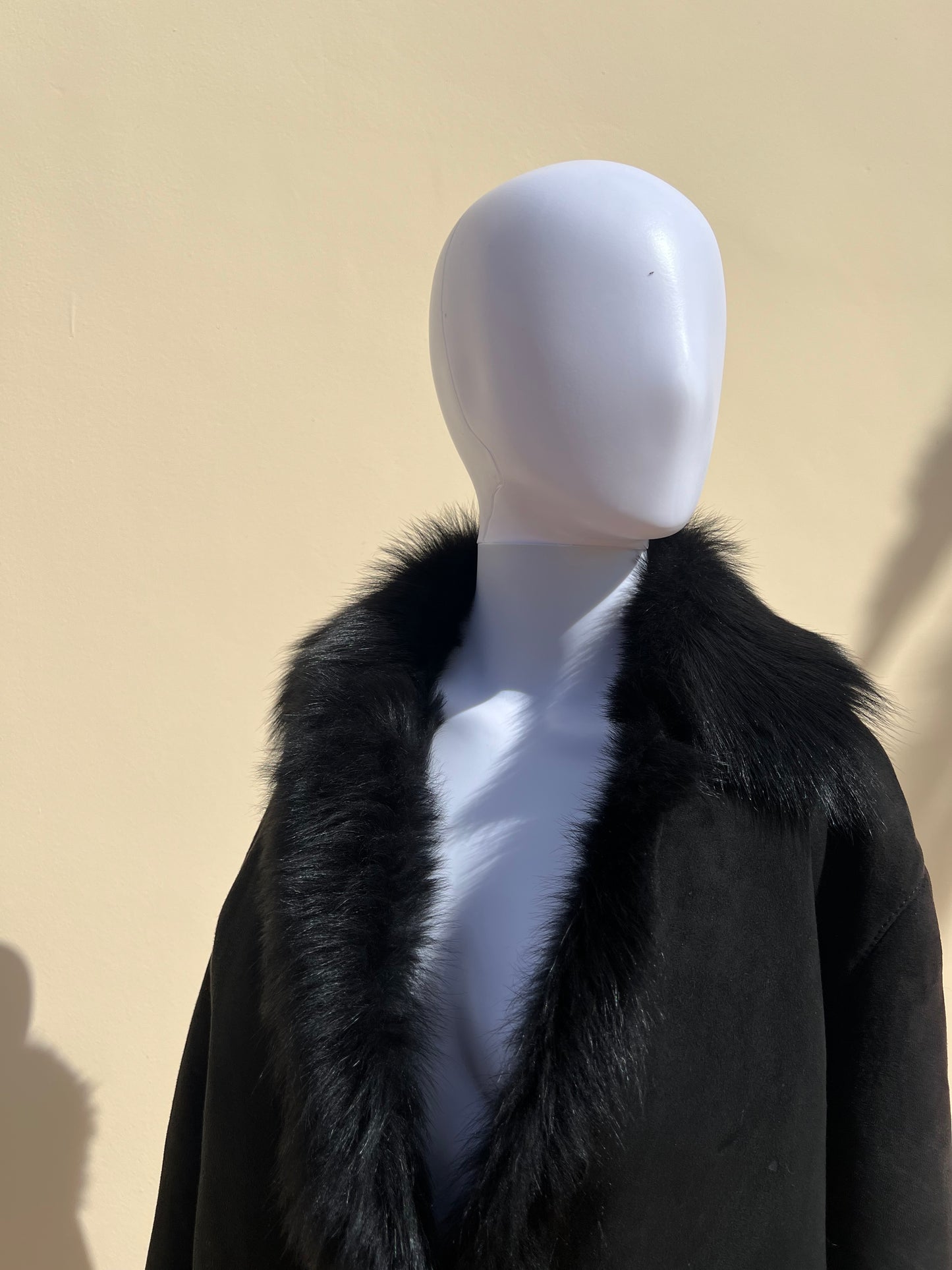 GUCCI: Black Suede Fur Coat