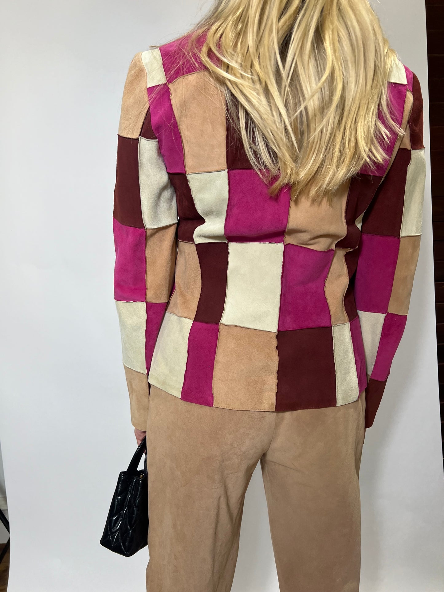 Vintage Chanel 2000 Patchwork Suede Jacket