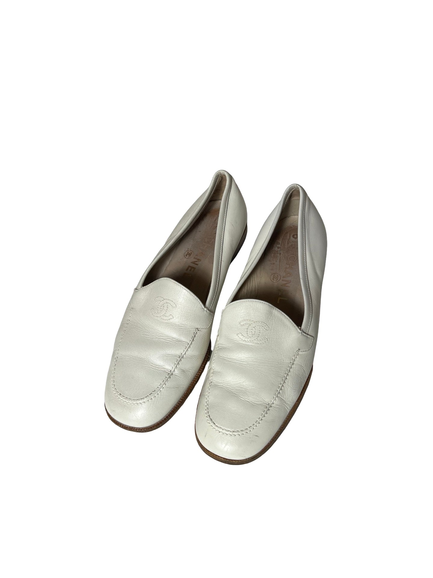 Vintage Chanel Loafer in White 37
