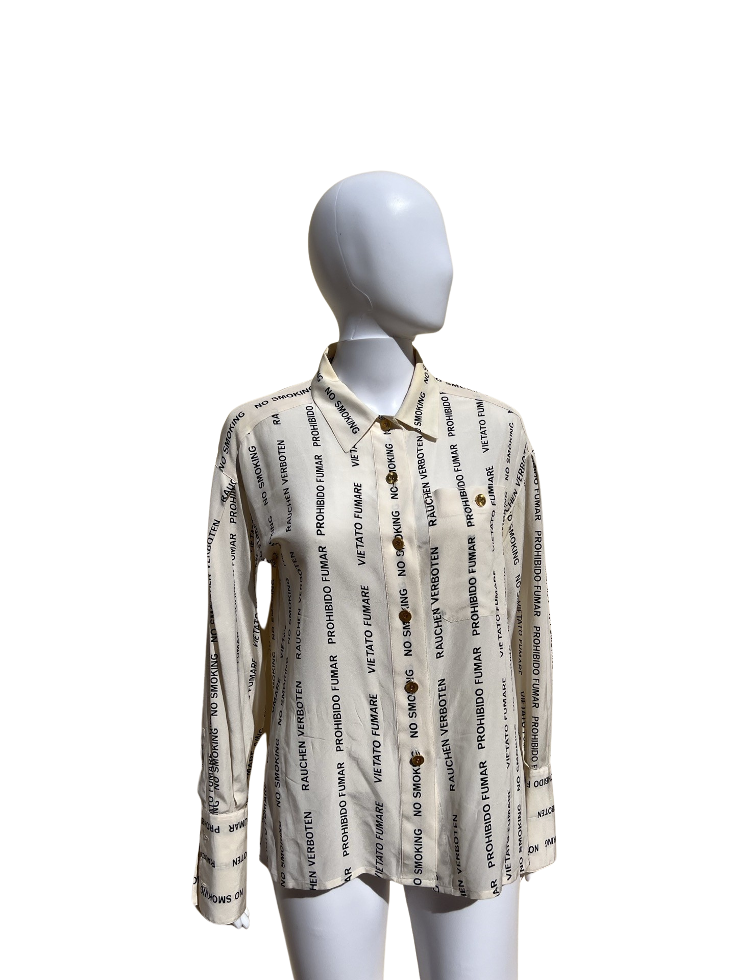 CHANEL: 1980s “No Smoking” Silk Blouse