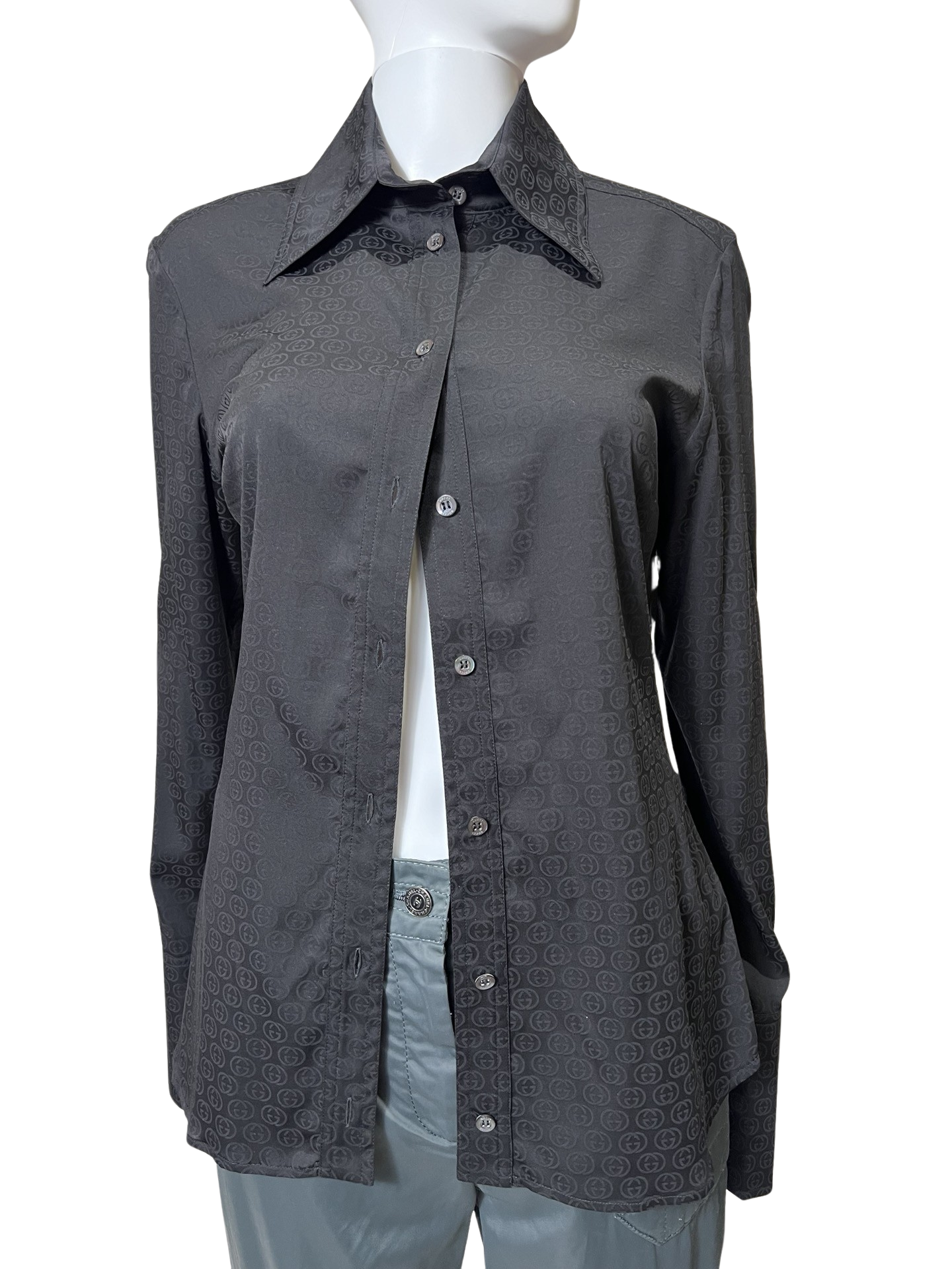 Vintage Gucci Monogram Silk Blouse