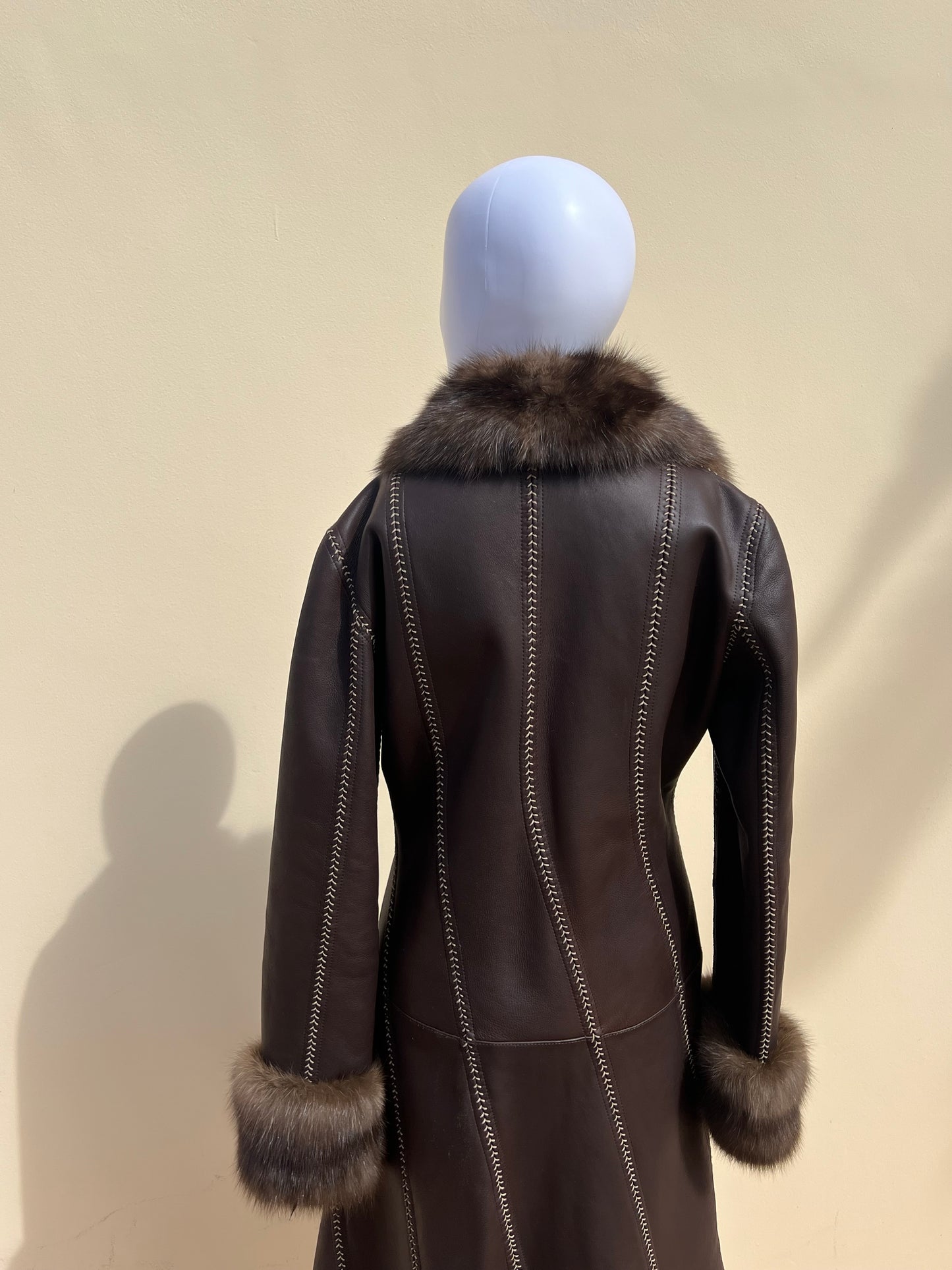 FENDI- Vintage 1990s Leather and Fur Coat