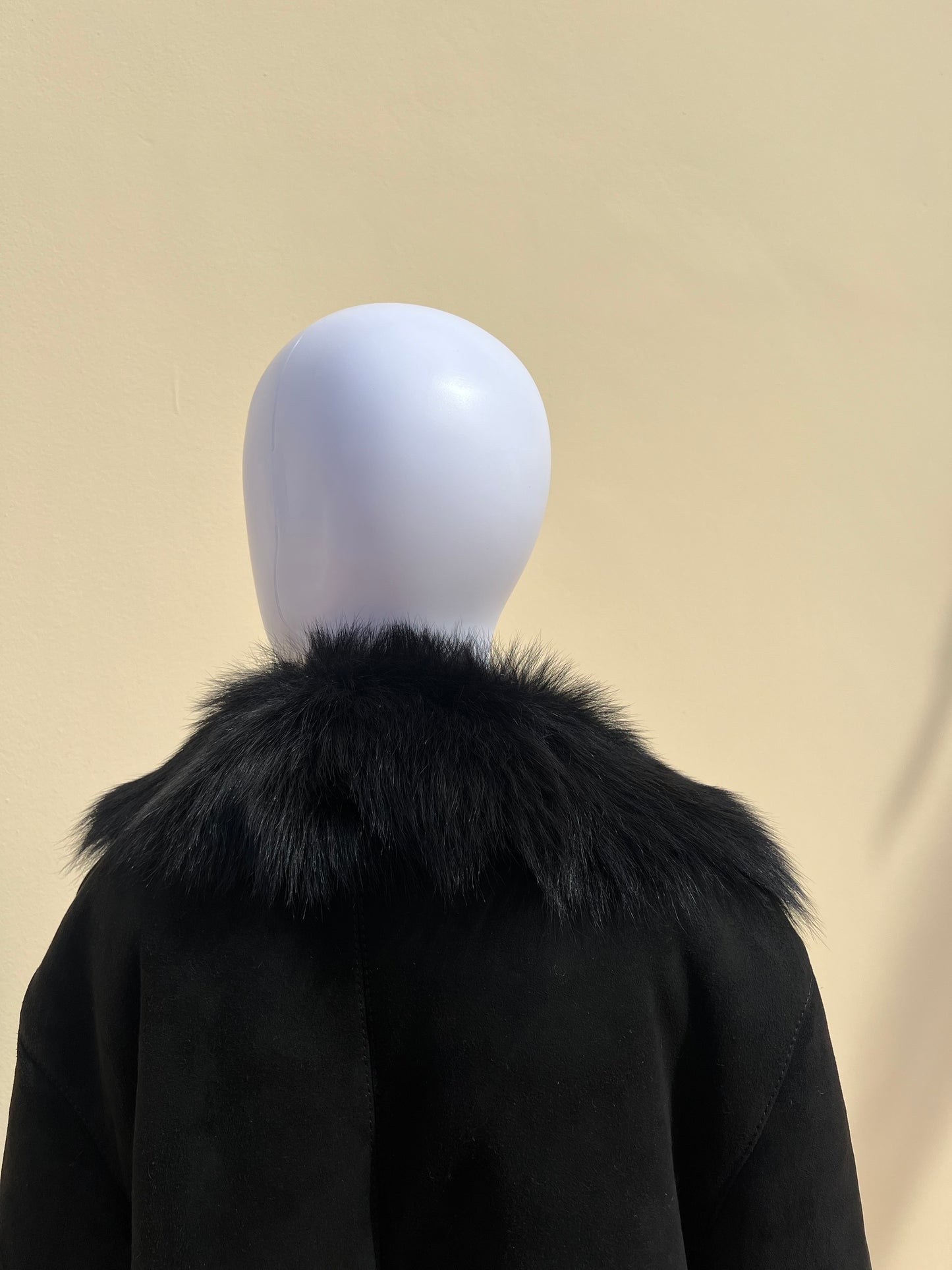 GUCCI: Black Suede Fur Coat