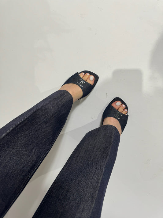 Vintage Chanel Denim Strappy Heel