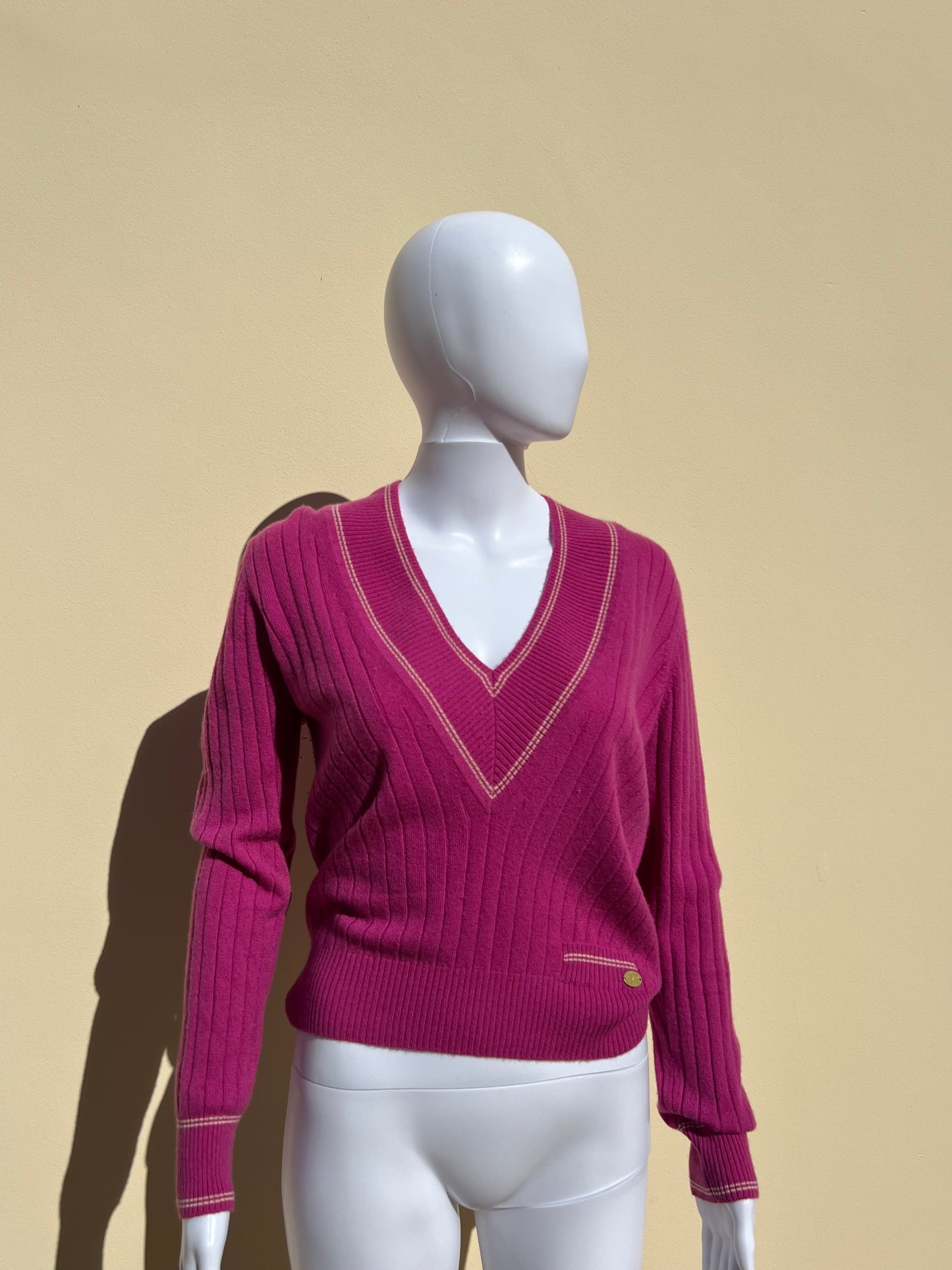 CHANEL: 2001 Cashmere V Neck Sweater