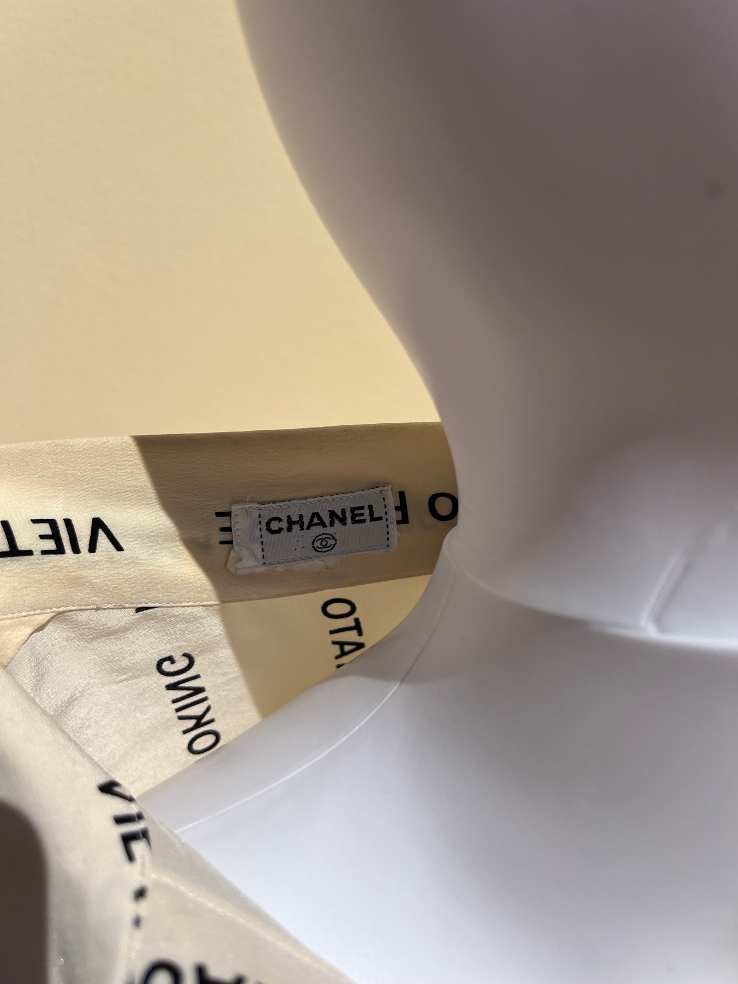 CHANEL: 1980s “No Smoking” Silk Blouse
