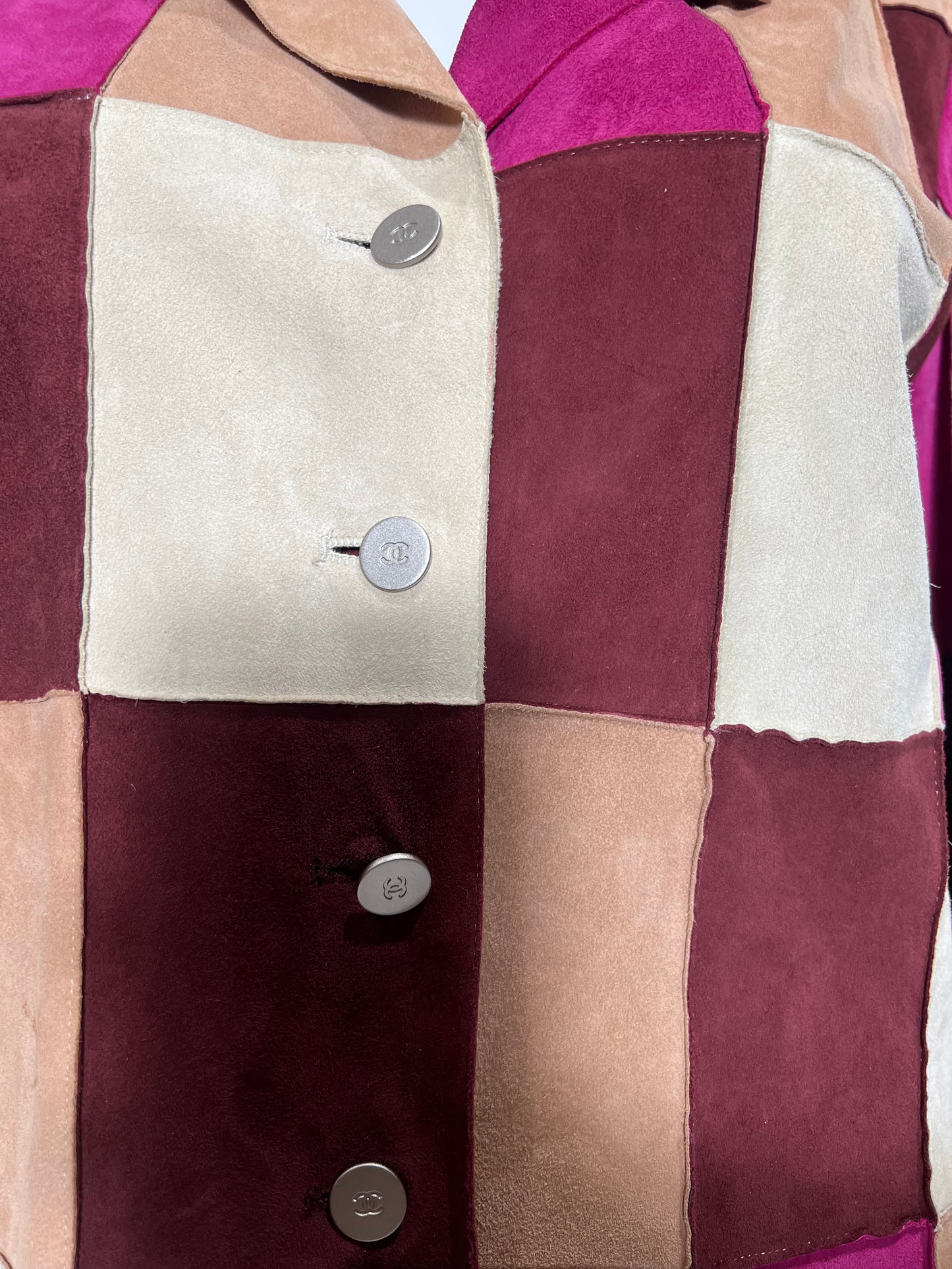 Vintage Chanel 2000 Patchwork Suede Jacket