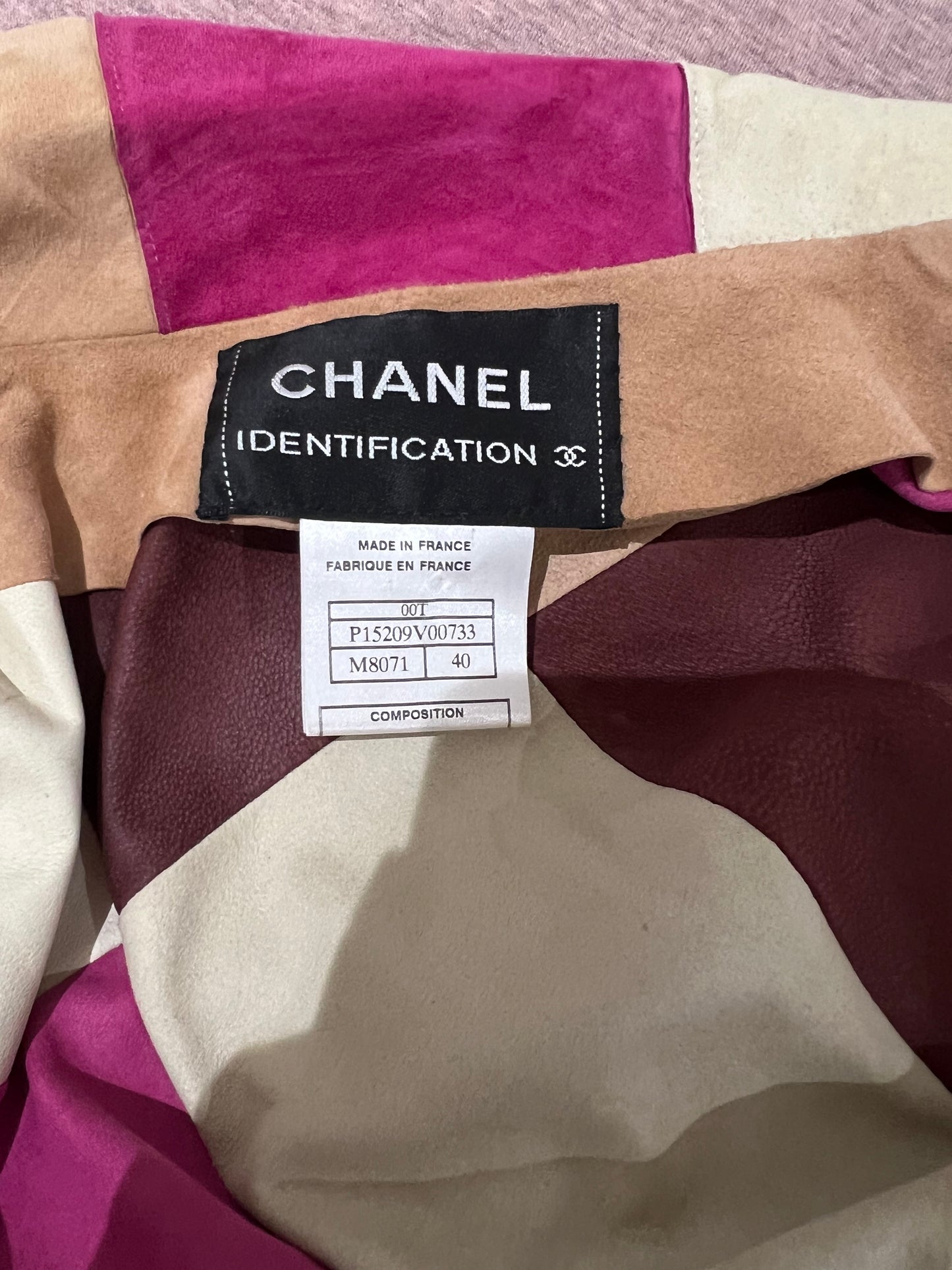 Vintage Chanel 2000 Patchwork Suede Jacket