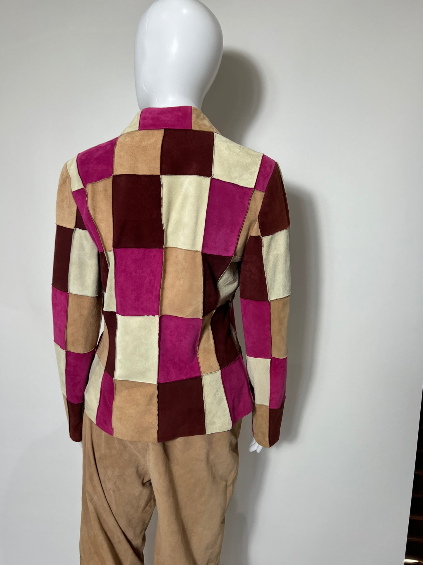 Vintage Chanel 2000 Patchwork Suede Jacket