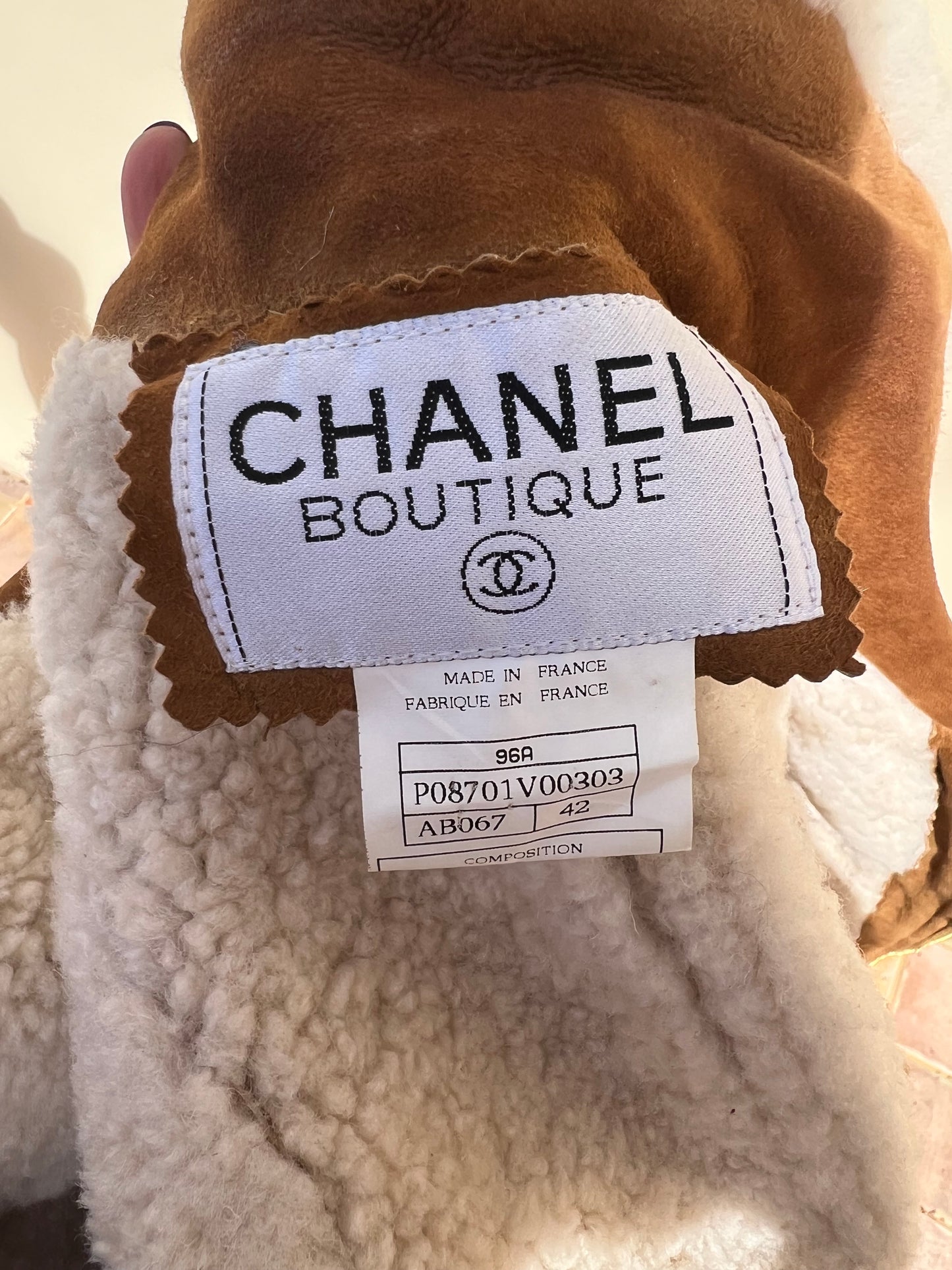 CHANEL: Suede and Fur Trimmed Coat