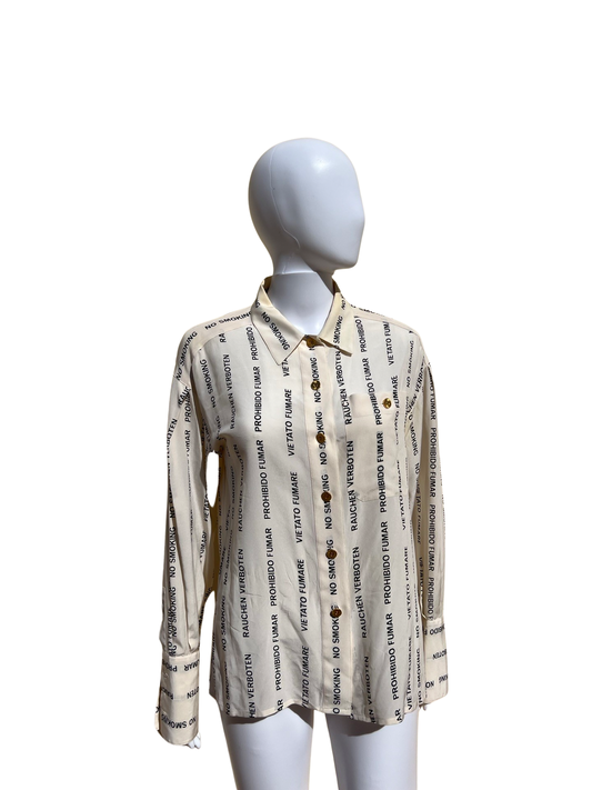CHANEL: 1980s “No Smoking” Silk Blouse