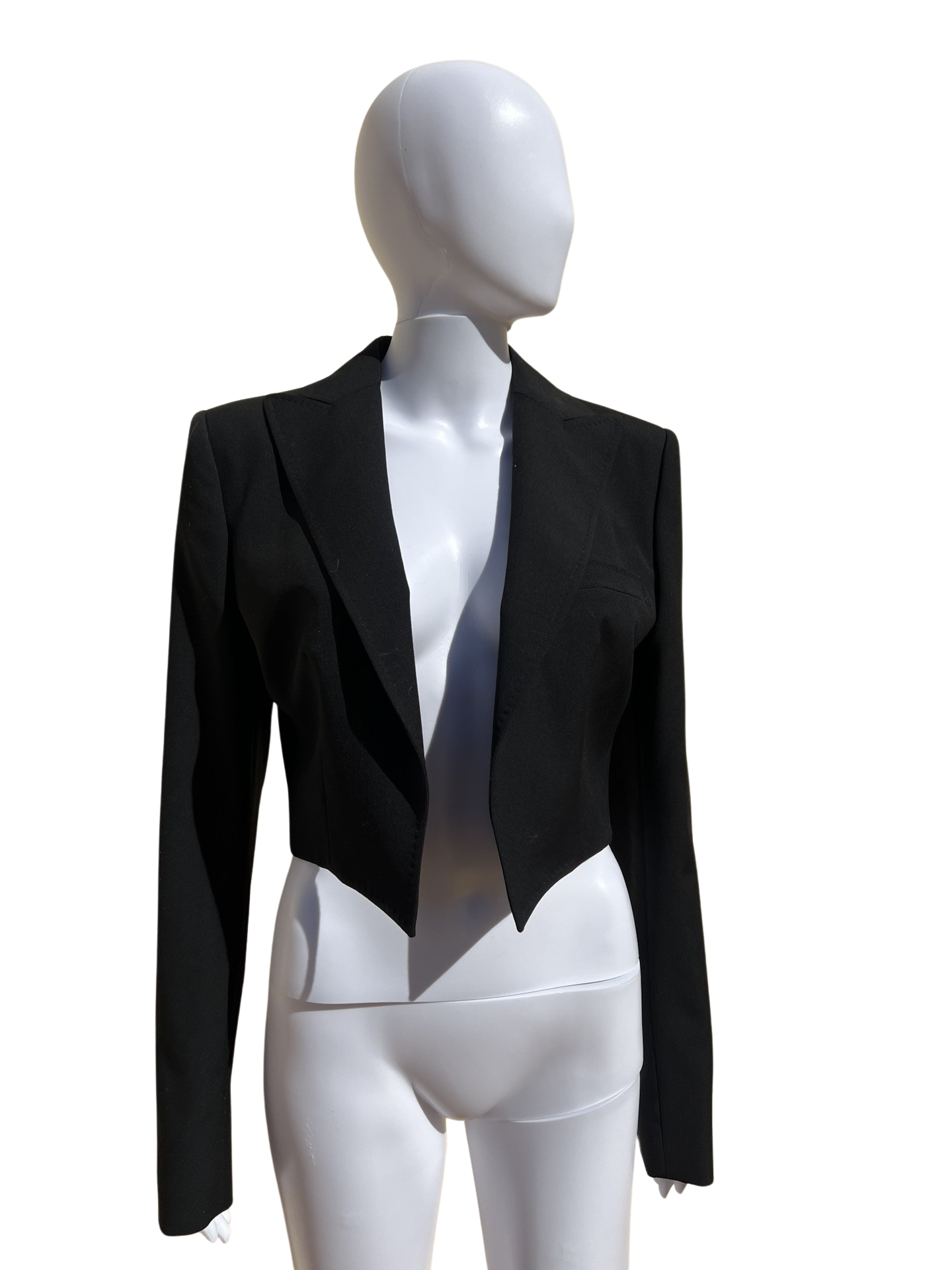 DOLCE AND GABBANA: Black Cropped Blazer