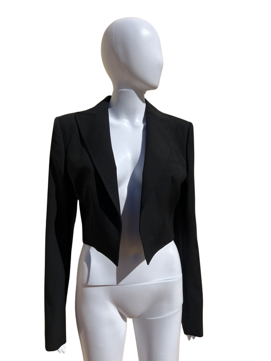 DOLCE AND GABBANA: Black Cropped Blazer