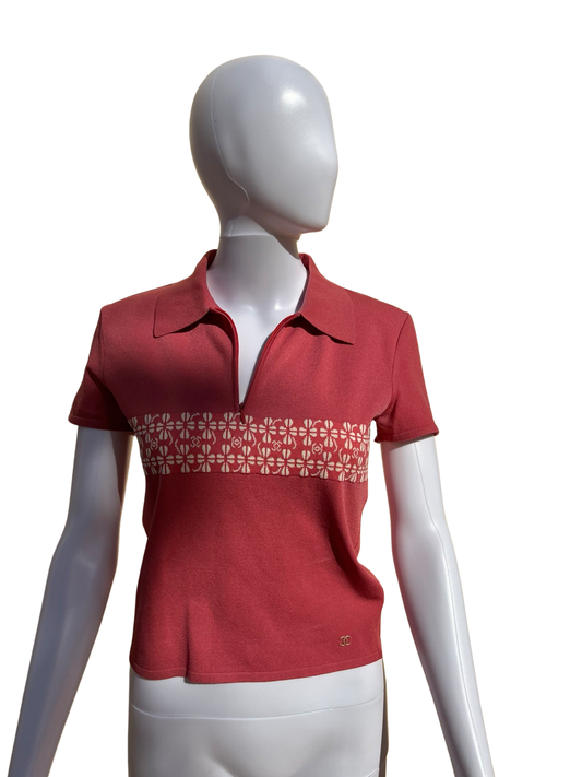 CHANEL- 2001 Chanel Vintage Sports Polo Tee
