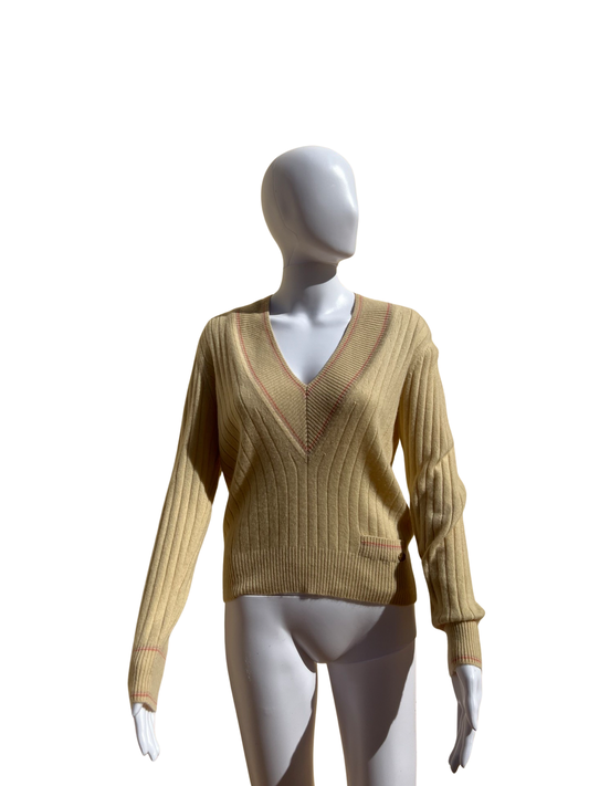 CHANEL: 2001 Cashmere V Neck Sweater