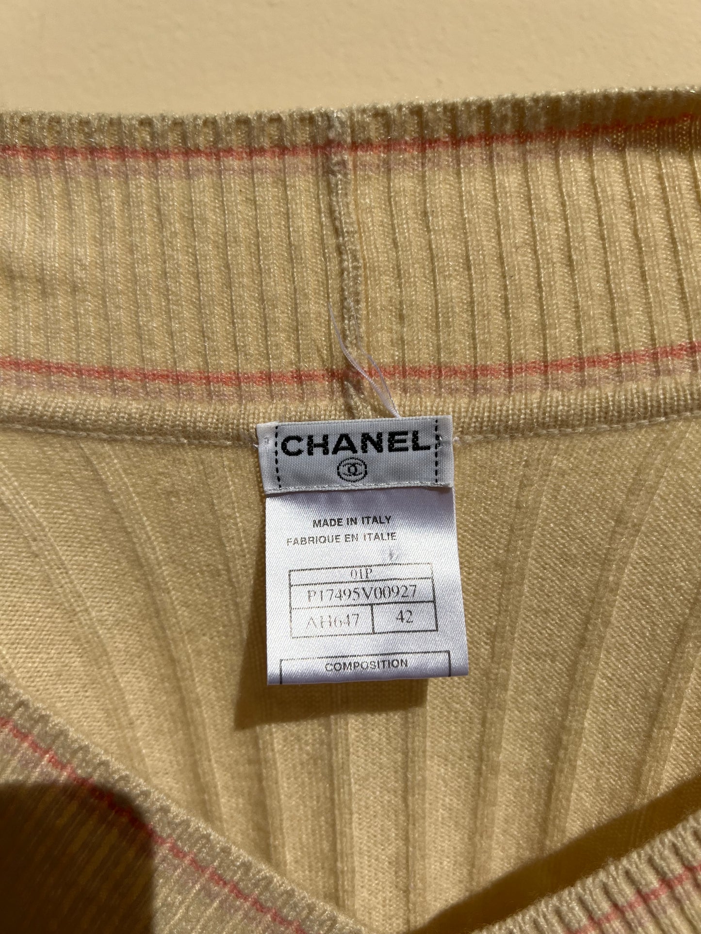 CHANEL: 2001 Cashmere V Neck Sweater